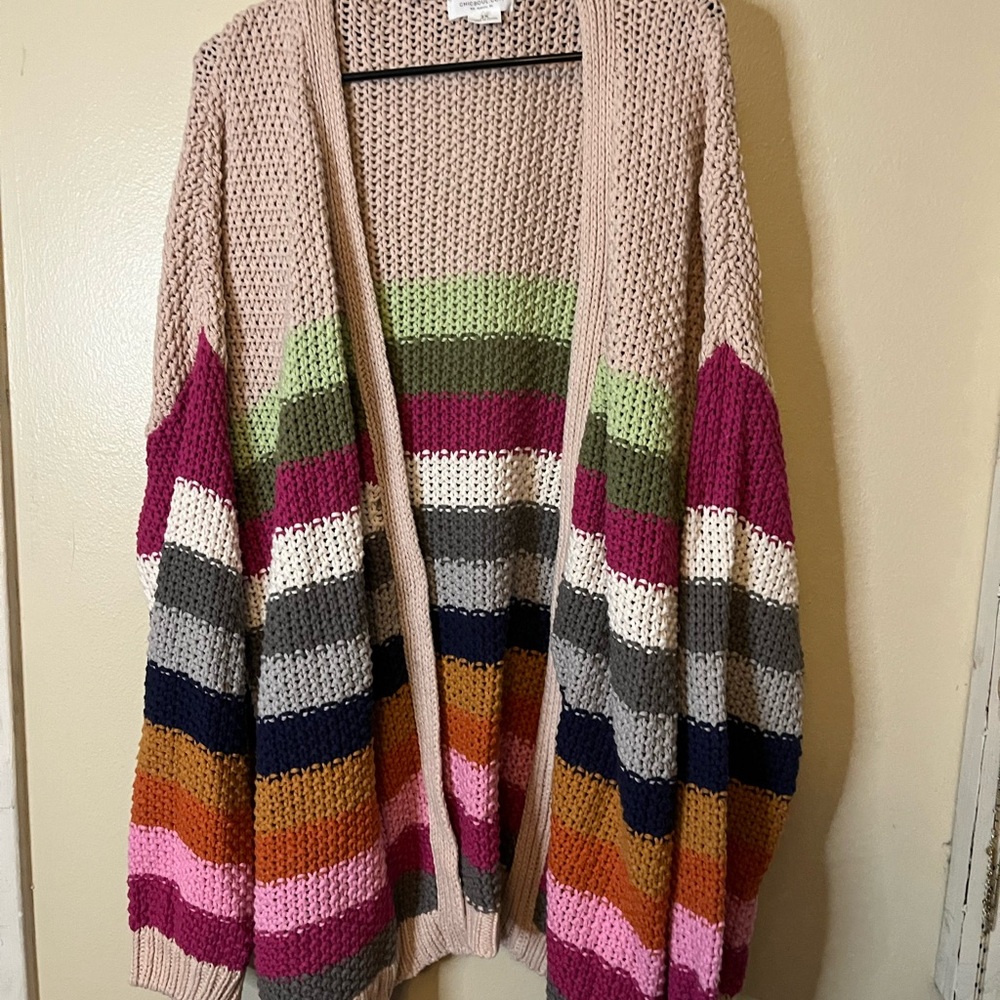 Chic Soul Colorful Striped Cardigan
